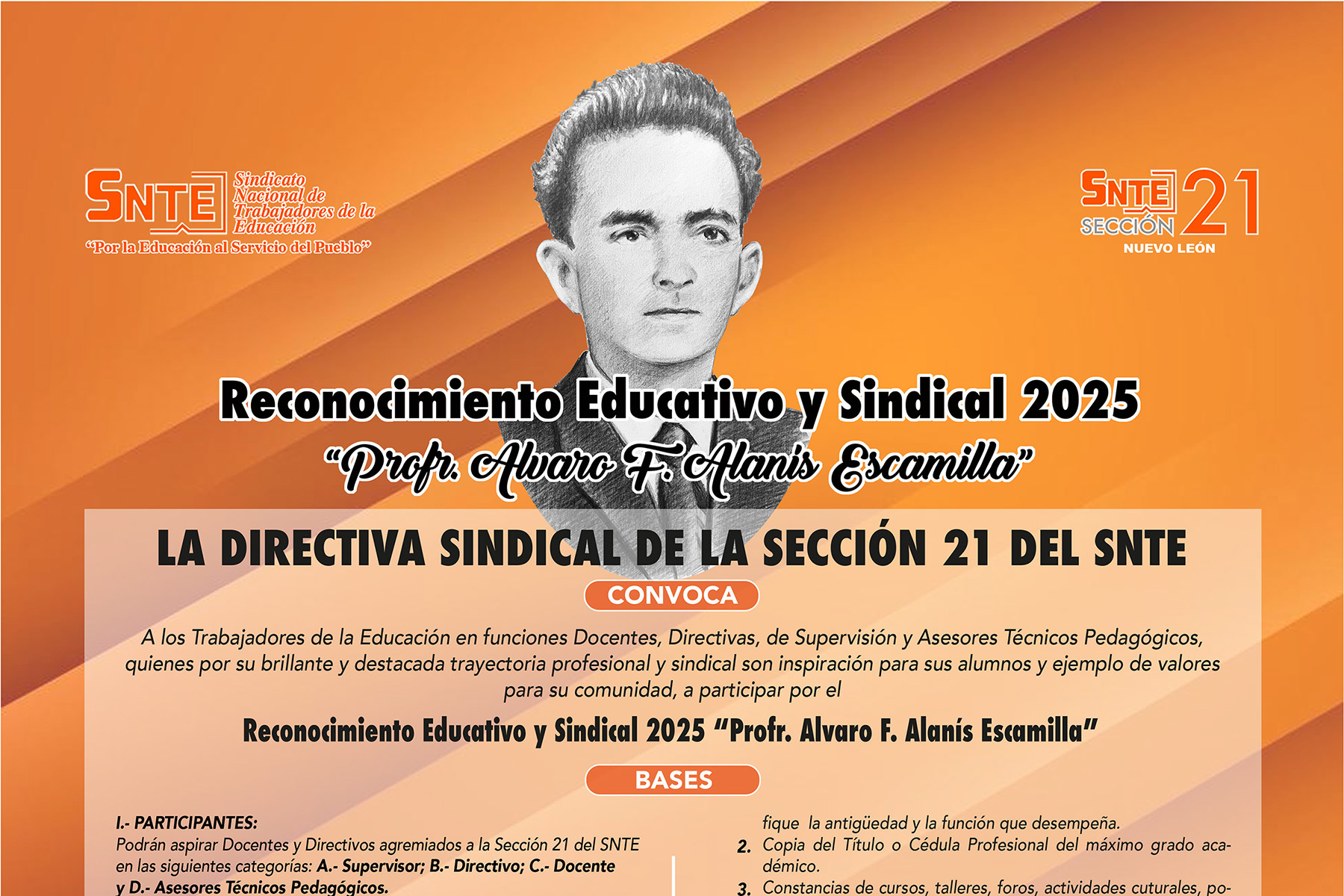 LANZA SECCIÓN 21 CONVOCATORIA PARA RECONOCIMIENTO EDUCATIVO Y SINDICAL