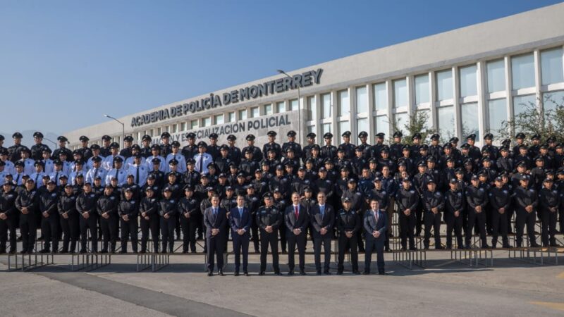 Monterrey fortalece la estrategia Escudo al incorporar 168 oficiales