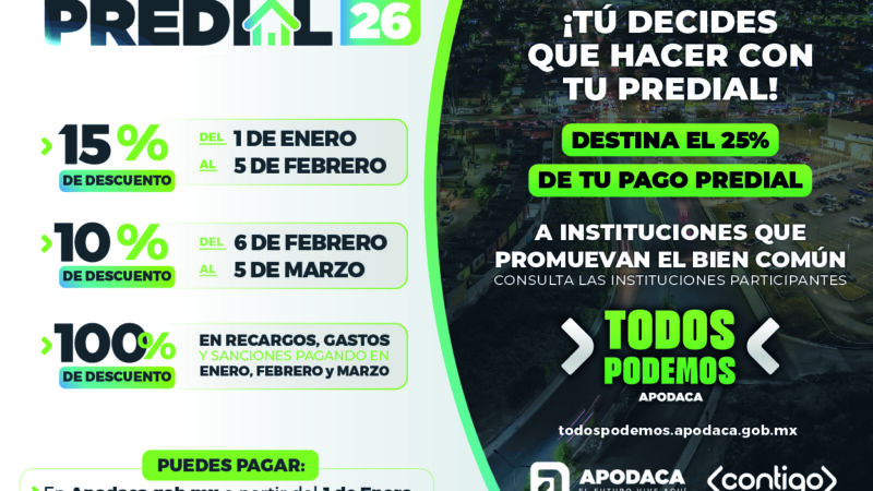 Apodaca. Impuesto Predial 2026