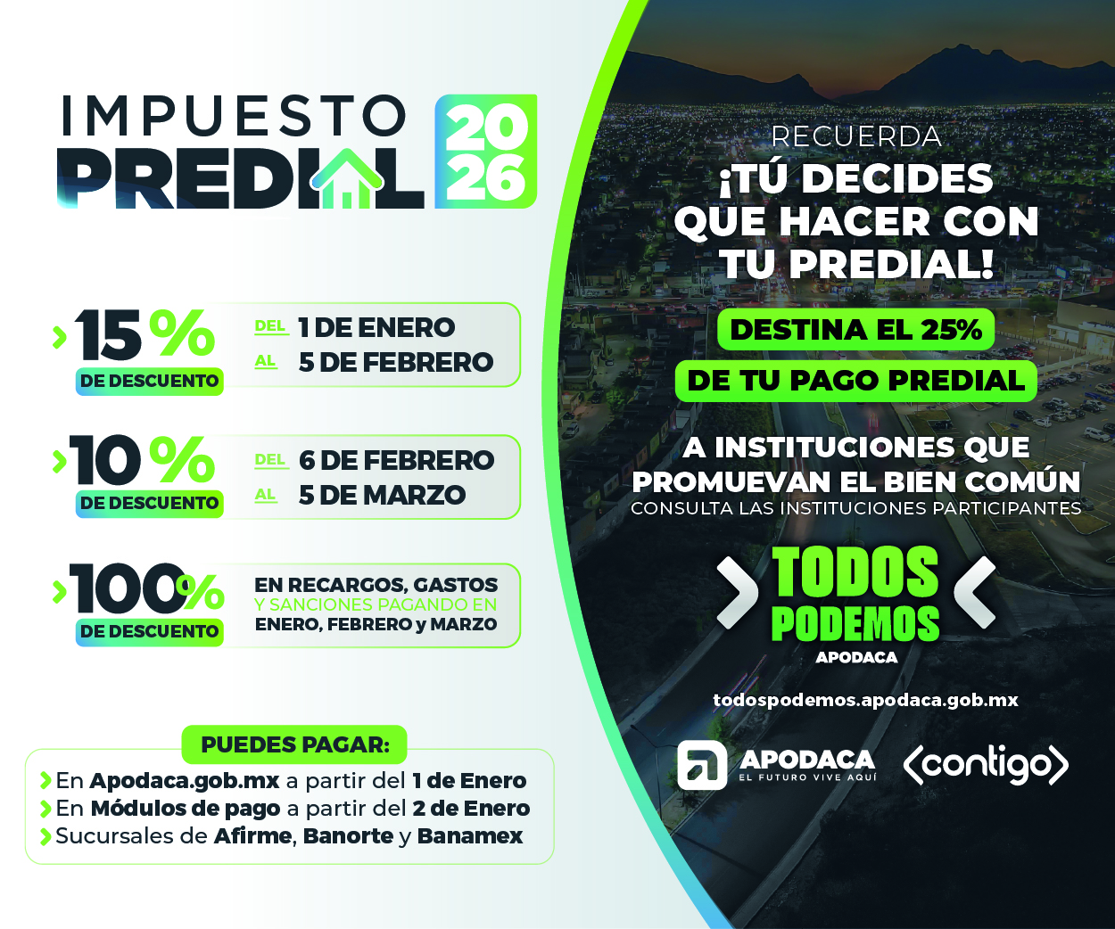 Apodaca. Impuesto Predial 2026