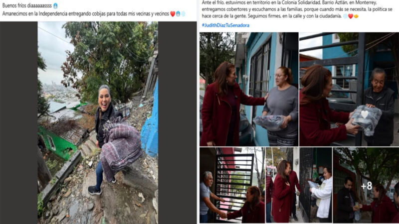 Hace frío, a dar cobijas, dicen los diputados y senadores de Nuevo León