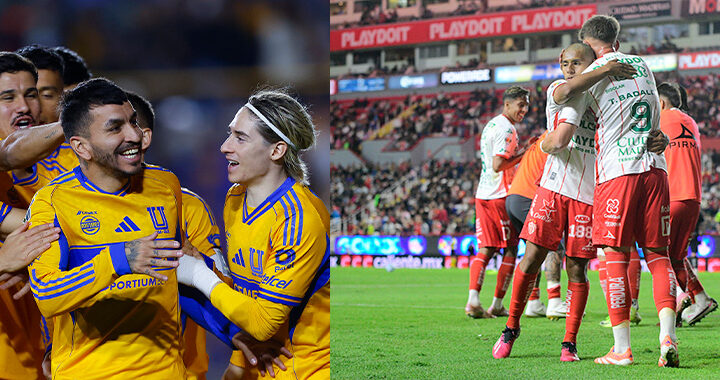 Tigres y Necaxa golean; derrotaron a Santos y San Luis respectivamente
