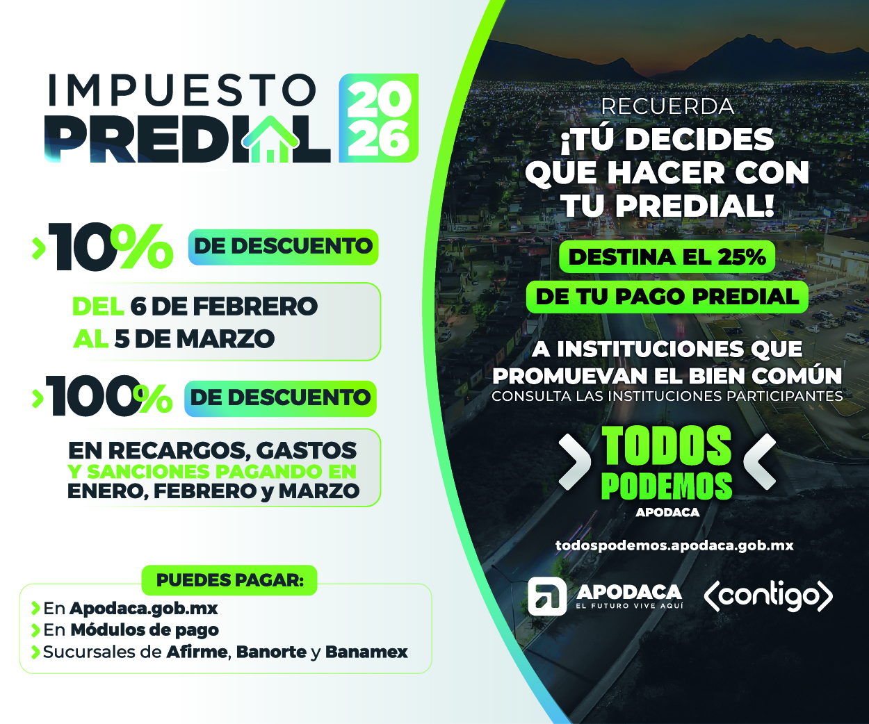 ¡Tú decides que hacer con con tu predial!