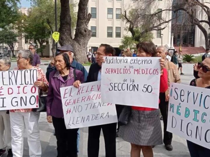 Maestros jubilados y pensionados de la Sección 50 piden pago de mil millones por adeudo a prestaciones