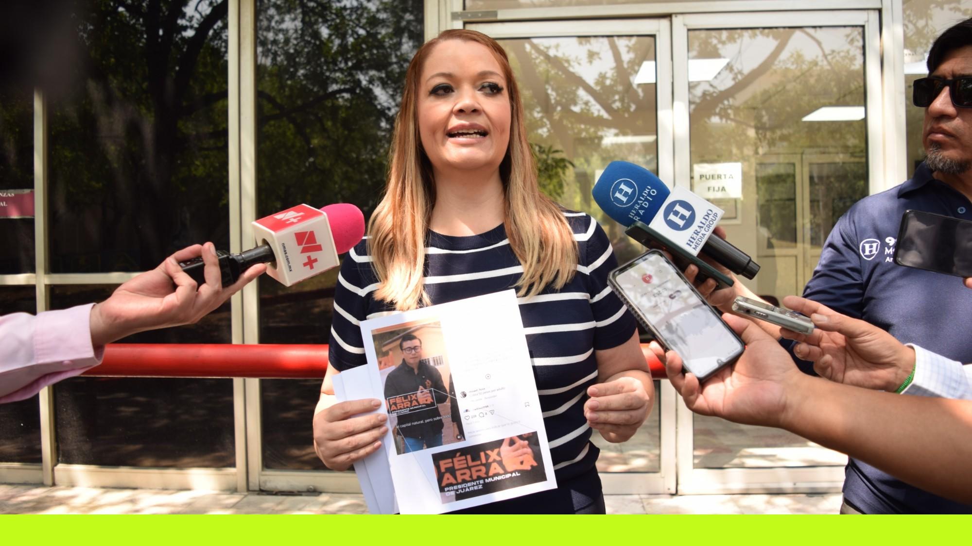 Félix Arratia trae «doble cachucha», como alcalde de Juárez y Secretario Estatal, denuncia Rocío Montalvo