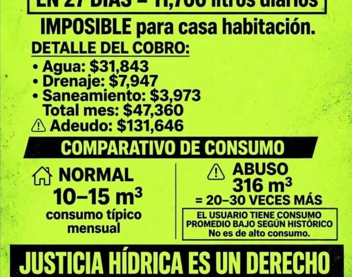 Alianza de Usuarios denuncia abusos en tarifas de Agua y Drenajede Monterrey